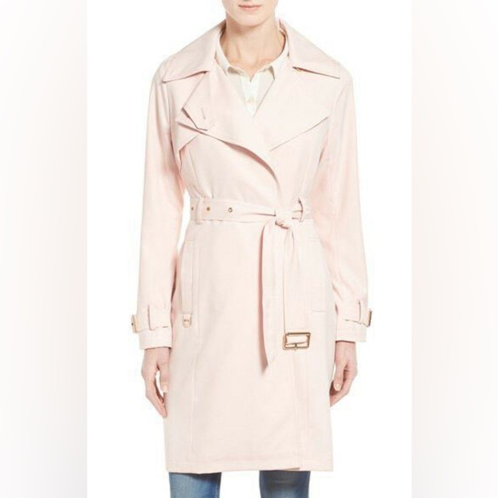 French Connection Pale Pink Belted Trench Coat